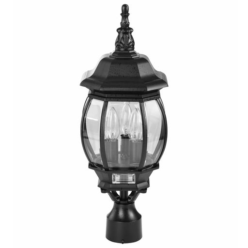 Post Lantern Nuvo 60-899 Central Park - 3 Light - 21 in. - Post Lantern with Clear Beveled Glass - Textured Black Finish Nuvo
