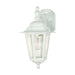 Wall Lantern Nuvo 60-988 Cornerstone - 1 Light - 13 in. - Wall Lantern - Arm Down with Clear Seed Glass - White Finish Nuvo