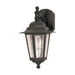 Wall Lantern Nuvo 60-990 Cornerstone - 1 Light - 13 in. - Wall Lantern - Arm Down with Clear Seed Glass - Textured Black Finish Nuvo