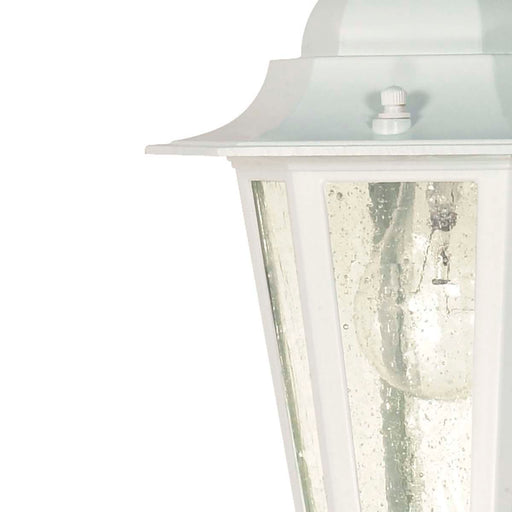 Hanging Lantern Nuvo 60-991 Cornerstone - 1 Light - 13 in. - Hanging Lantern with Clear Seed Glass - White Finish Nuvo