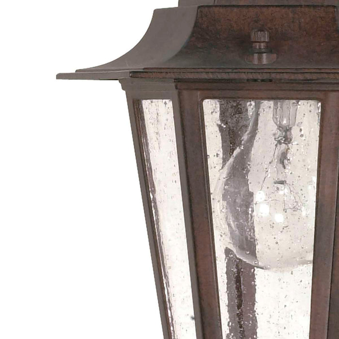 Hanging Lantern Nuvo 60-992 Cornerstone - 1 Light - 13 in. - Hanging Lantern with Clear Seed Glass - Old Bronze Finish Nuvo
