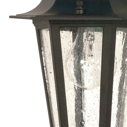 Hanging Lantern Nuvo 60-993 Cornerstone - 1 Light - 13 in. - Hanging Lantern with Clear Seed Glass - Textured Black Finish Nuvo