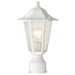 Post Lantern Nuvo 60-994 Cornerstone - 1 Light - 14 in. - Post Lantern with Clear Seed Glass - White Finish Nuvo