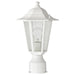 Post Lantern Nuvo 60-994 Cornerstone - 1 Light - 14 in. - Post Lantern with Clear Seed Glass - White Finish Nuvo