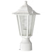 Post Lantern Nuvo 60-994 Cornerstone - 1 Light - 14 in. - Post Lantern with Clear Seed Glass - White Finish Nuvo