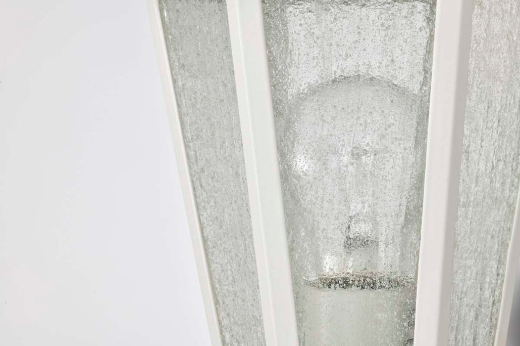 Post Lantern Nuvo 60-994 Cornerstone - 1 Light - 14 in. - Post Lantern with Clear Seed Glass - White Finish Nuvo