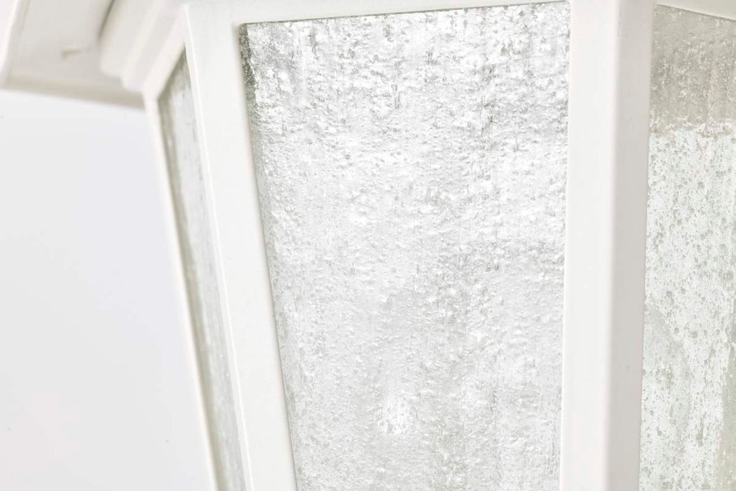 Post Lantern Nuvo 60-994 Cornerstone - 1 Light - 14 in. - Post Lantern with Clear Seed Glass - White Finish Nuvo