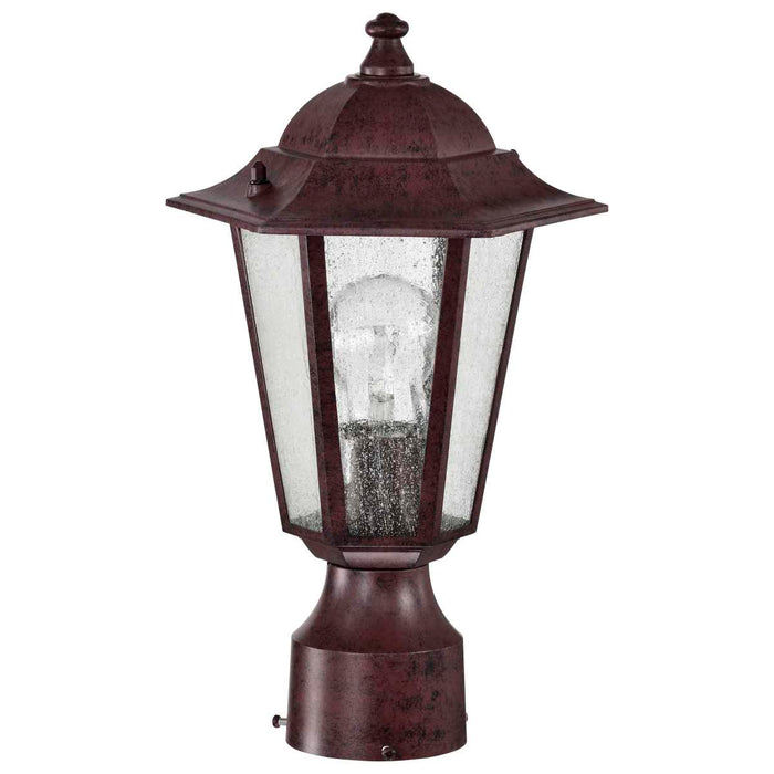Post Lantern Nuvo 60-995 Cornerstone - 1 Light - 14 in. - Post Lantern with Clear Seed Glass - Old Bronze Finish Nuvo
