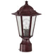 Post Lantern Nuvo 60-995 Cornerstone - 1 Light - 14 in. - Post Lantern with Clear Seed Glass - Old Bronze Finish Nuvo