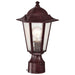 Post Lantern Nuvo 60-995 Cornerstone - 1 Light - 14 in. - Post Lantern with Clear Seed Glass - Old Bronze Finish Nuvo