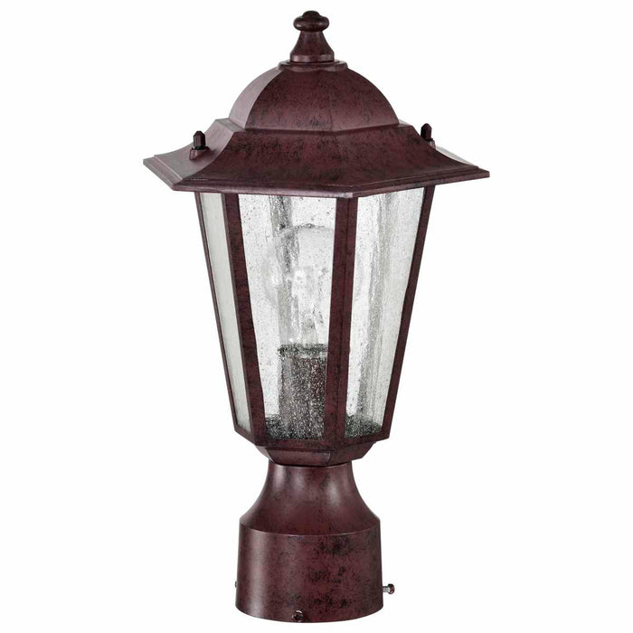 Post Lantern Nuvo 60-995 Cornerstone - 1 Light - 14 in. - Post Lantern with Clear Seed Glass - Old Bronze Finish Nuvo