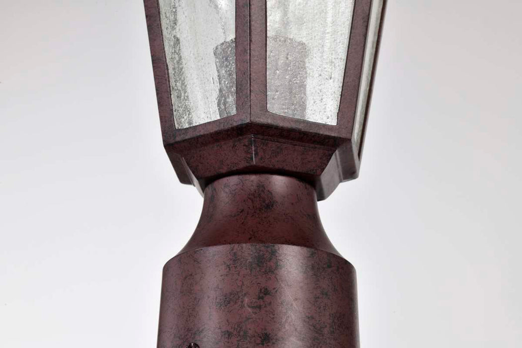 Post Lantern Nuvo 60-995 Cornerstone - 1 Light - 14 in. - Post Lantern with Clear Seed Glass - Old Bronze Finish Nuvo