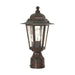 Post Lantern Nuvo 60-995 Cornerstone - 1 Light - 14 in. - Post Lantern with Clear Seed Glass - Old Bronze Finish Nuvo