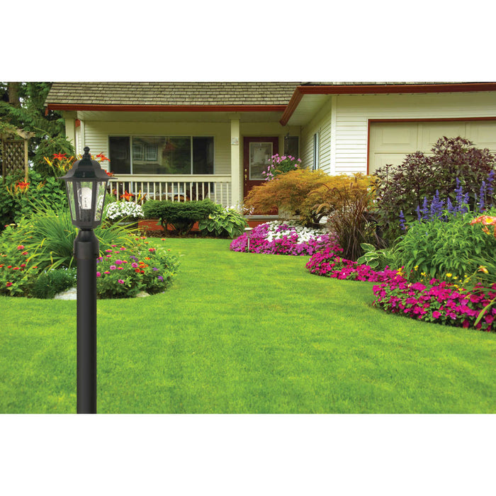 Post Lantern Nuvo 60-996 Cornerstone - 1 Light - 14 in. - Post Lantern with Clear Seed Glass - Textured Black Finish Nuvo