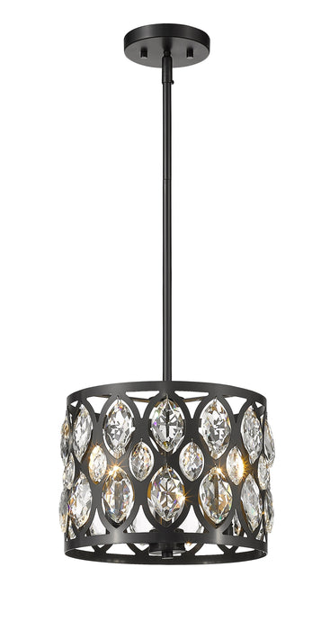 Chandelier Z-Lite 6010-12MB Matte Black Dealey 3 Light Chandelier Z-Lite