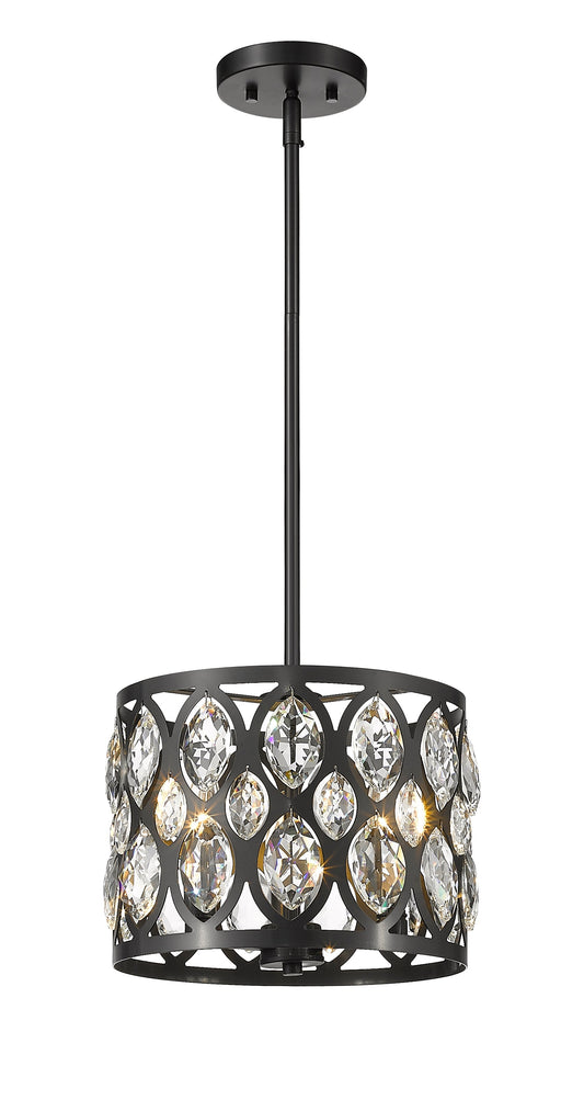 Chandelier Z-Lite 6010-12MB Matte Black Dealey 3 Light Chandelier Z-Lite