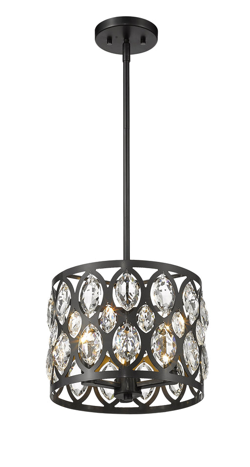 Chandelier Z-Lite 6010-12MB Matte Black Dealey 3 Light Chandelier Z-Lite