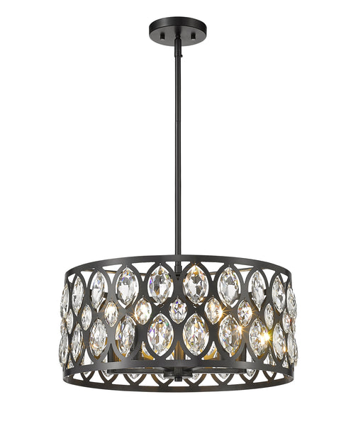 Chandelier Z-Lite 6010-20MB Matte Black Dealey 5 Light Chandelier Z-Lite
