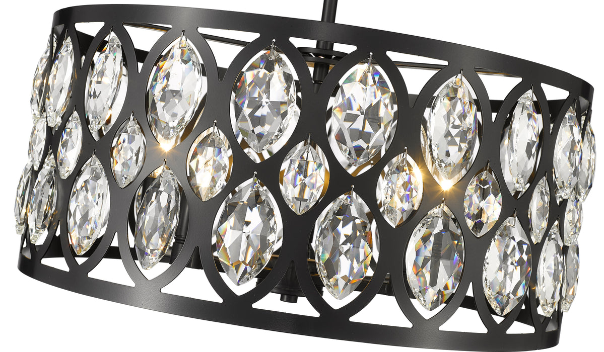 Chandelier Z-Lite 6010-20MB Matte Black Dealey 5 Light Chandelier Z-Lite
