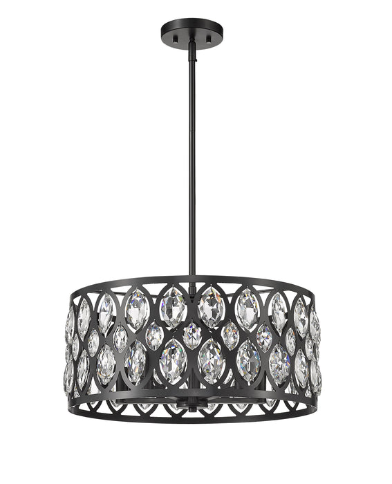 Chandelier Z-Lite 6010-20MB Matte Black Dealey 5 Light Chandelier Z-Lite