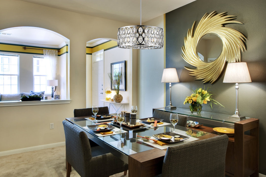 Chandelier Z-Lite 6010-24CH Chrome Dealey 6 Light Chandelier Z-Lite