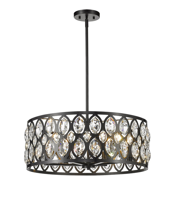 Chandelier Z-Lite 6010-24MB Matte Black Dealey 6 Light Chandelier Z-Lite