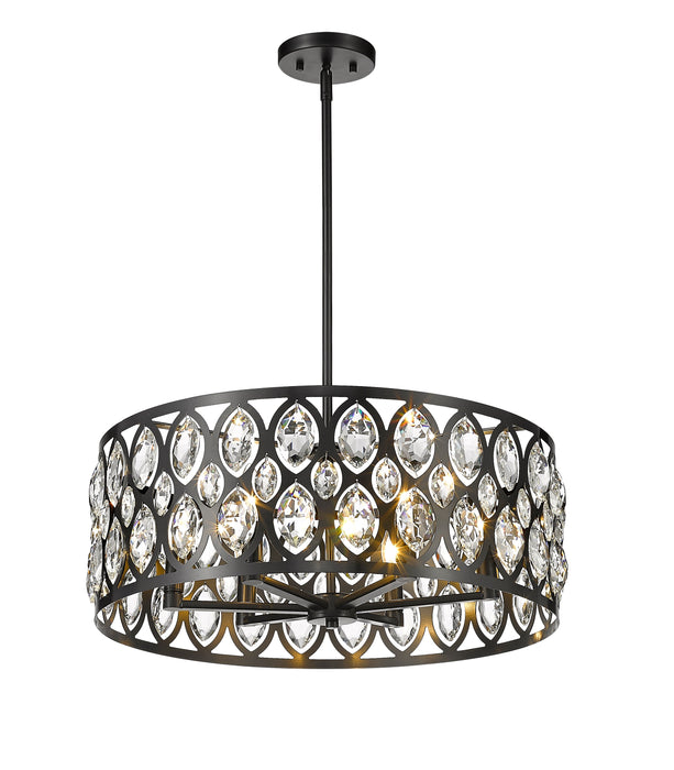 Chandelier Z-Lite 6010-24MB Matte Black Dealey 6 Light Chandelier Z-Lite