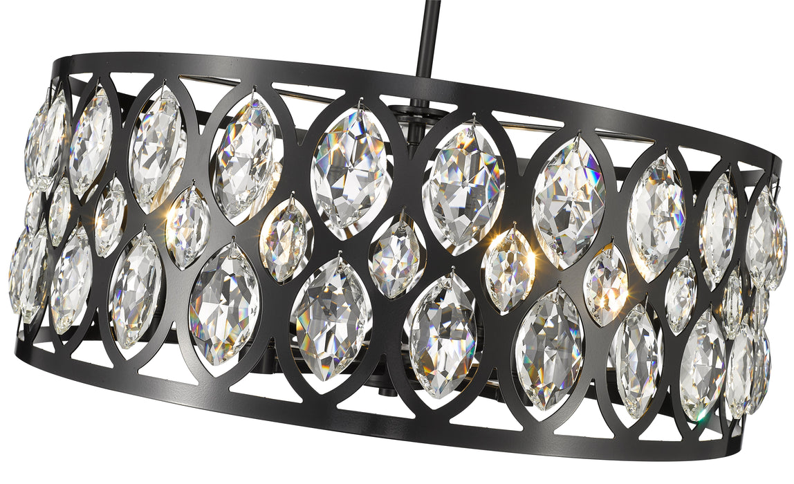 Chandelier Z-Lite 6010-24MB Matte Black Dealey 6 Light Chandelier Z-Lite