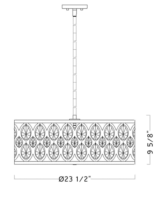 Chandelier Z-Lite 6010-24MB Matte Black Dealey 6 Light Chandelier Z-Lite