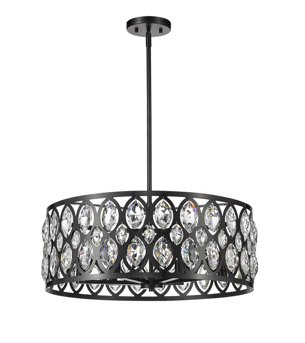 Chandelier Z-Lite 6010-24MB Matte Black Dealey 6 Light Chandelier Z-Lite