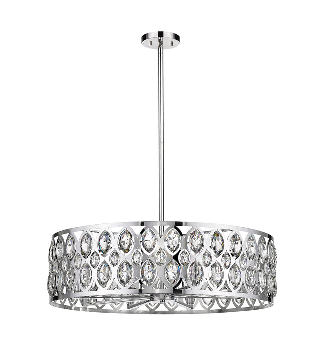 Chandelier Z-Lite 6010-30CH Chrome Dealey 8 Light Chandelier Z-Lite