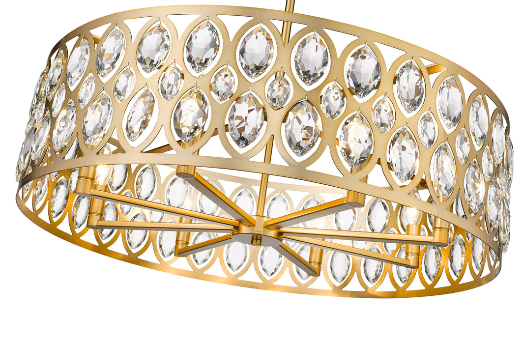 Chandelier Z-Lite 6010-30HB Heirloom Brass Dealey 8 Light Chandelier Z-Lite