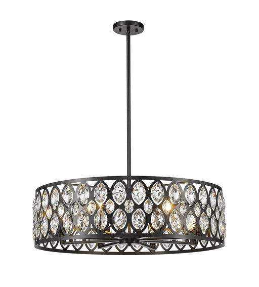 Chandelier Z-Lite 6010-30MB Matte Black Dealey 8 Light Chandelier Z-Lite