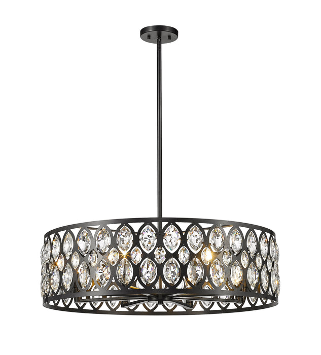 Chandelier Z-Lite 6010-30MB Matte Black Dealey 8 Light Chandelier Z-Lite