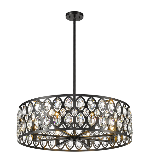 Chandelier Z-Lite 6010-30MB Matte Black Dealey 8 Light Chandelier Z-Lite