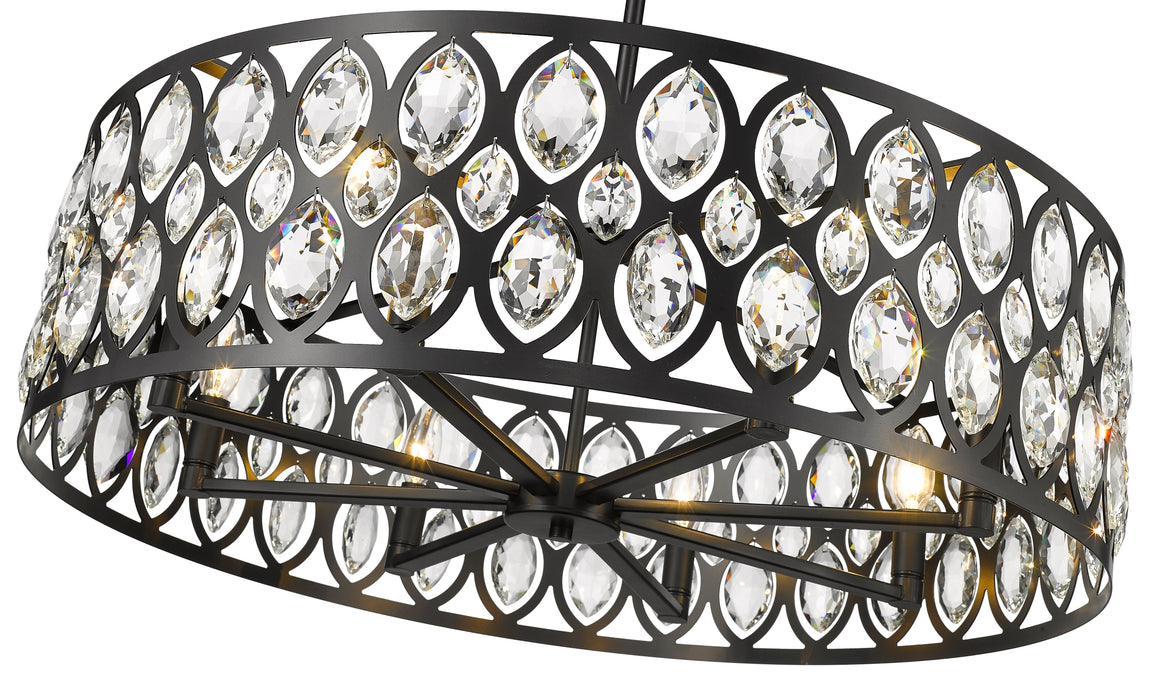 Chandelier Z-Lite 6010-30MB Matte Black Dealey 8 Light Chandelier Z-Lite