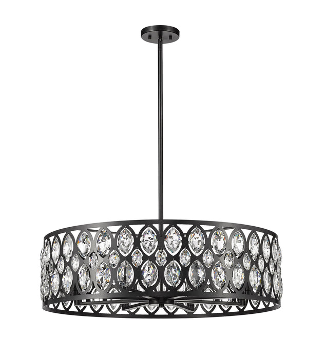 Chandelier Z-Lite 6010-30MB Matte Black Dealey 8 Light Chandelier Z-Lite