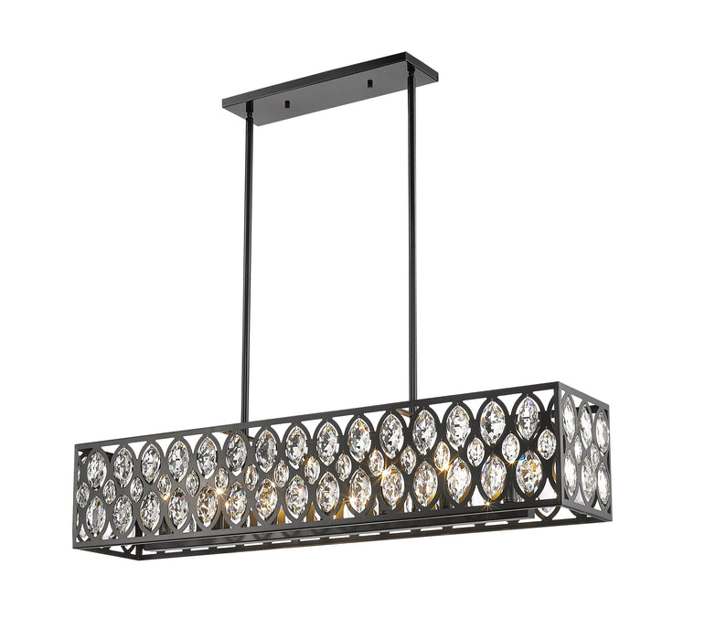 Linear Chandelier Z-Lite 6010-42MB Matte Black Dealey 7 Light Linear Chandelier Z-Lite