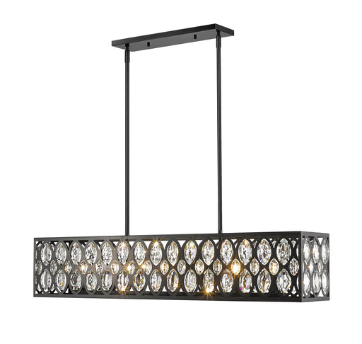 Linear Chandelier Z-Lite 6010-42MB Matte Black Dealey 7 Light Linear Chandelier Z-Lite
