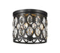 Flush Mount Z-Lite 6010F12MB Matte Black Dealey 3 Light Flush Mount Z-Lite