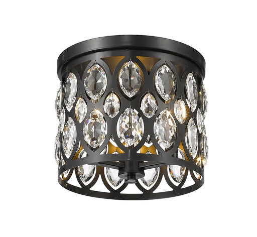 Flush Mount Z-Lite 6010F12MB Matte Black Dealey 3 Light Flush Mount Z-Lite