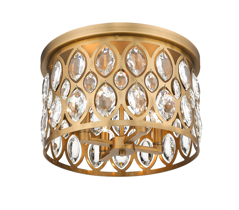 Flush Mount Z-Lite 6010F15HB Heirloom Brass Dealey 4 Light Flush Mount Z-Lite