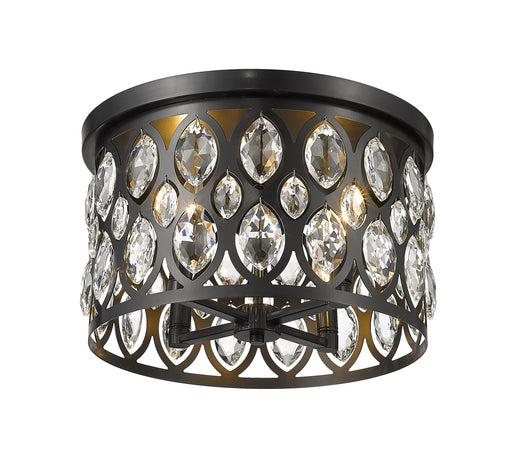 Flush Mount Z-Lite 6010F15MB Matte Black Dealey 4 Light Flush Mount Z-Lite