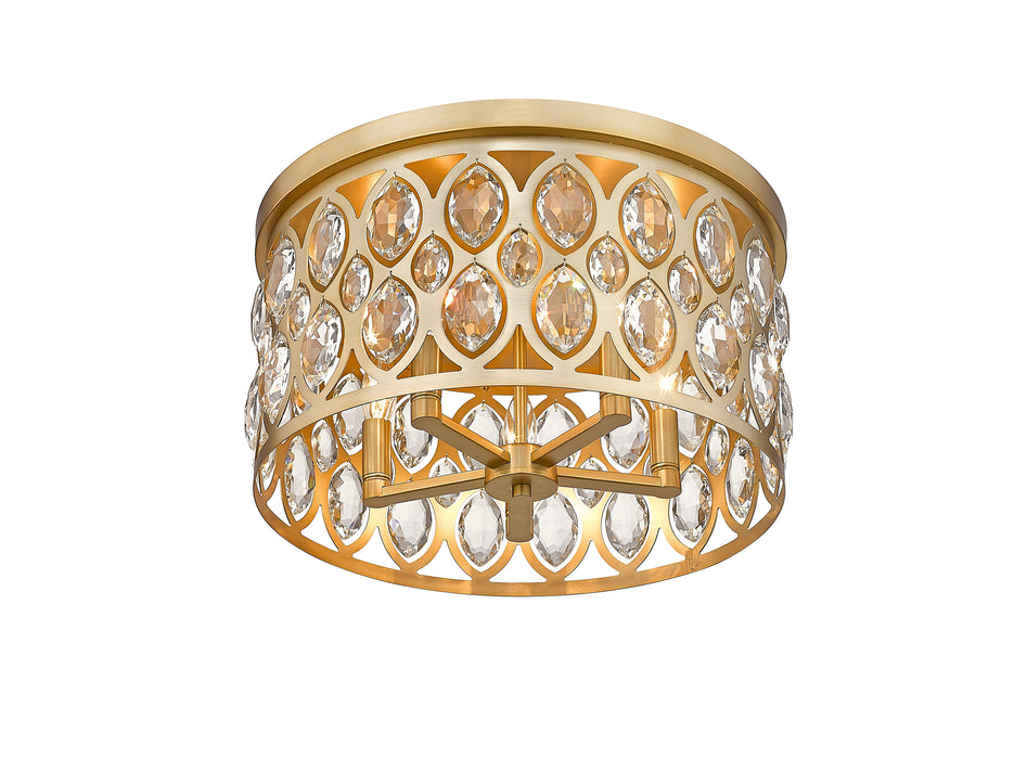 Flush Mount Z-Lite 6010F18HB Heirloom Brass Dealey 5 Light Flush Mount Z-Lite