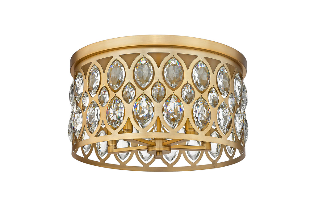 Flush Mount Z-Lite 6010F18HB Heirloom Brass Dealey 5 Light Flush Mount Z-Lite