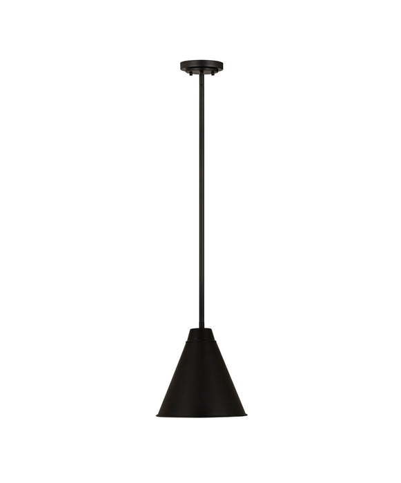 Pendant Z-Lite 6011P12-MB Matte Black Eaton 1 Light Pendant Z-Lite