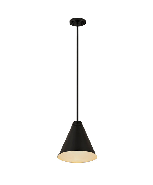 Pendant Z-Lite 6011P12-MB Matte Black Eaton 1 Light Pendant Z-Lite