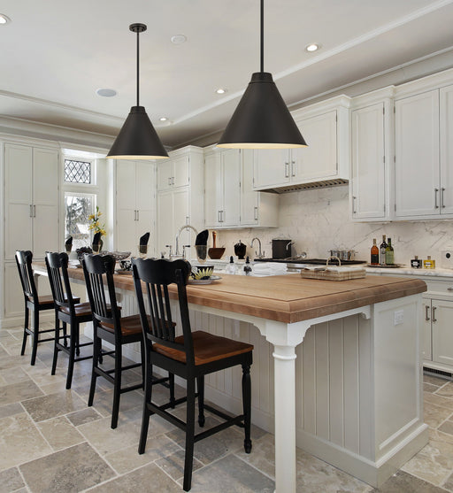 Pendant Z-Lite 6011P18-MB Matte Black Eaton 1 Light Pendant Z-Lite