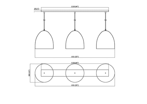 Pendant Z-Lite 6012P12-3L-SBK Satin Black Z-Studio 3 Light Pendant Z-Lite