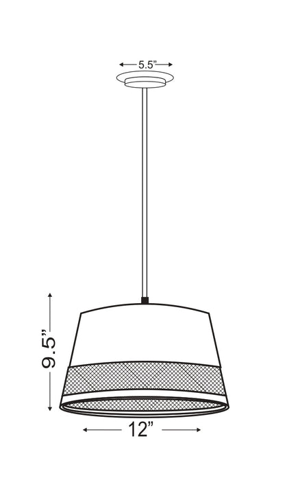 Pendant Z-Lite 6013-12RB Rubbed Brass Maddox 1 Light Pendant Z-Lite